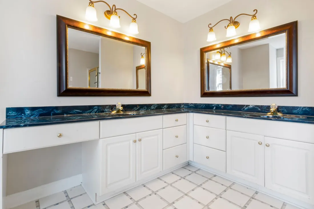 Vanity run with stone top